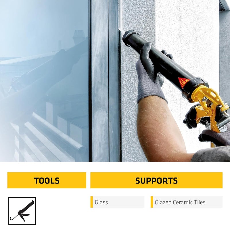 SIKA Sikasil-116 GP Universal Multipurpose Silicone Sealant - 280ml Cartridge - White - Image 5